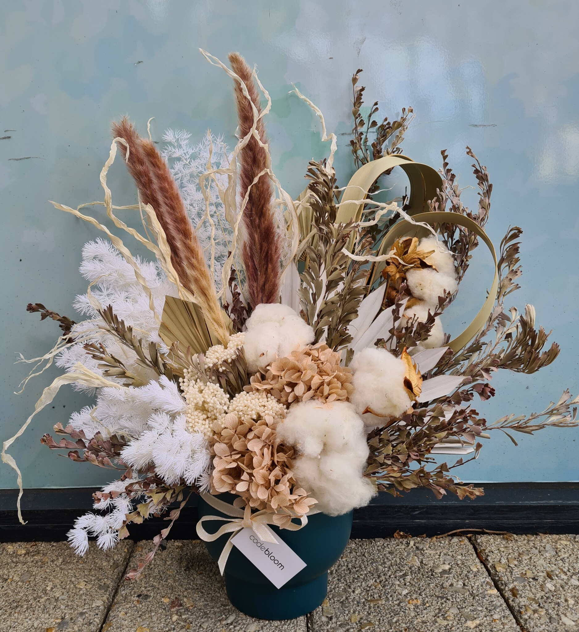 Teal Vase • Code Bloom - Perth Florist, Fresh flower bouquets